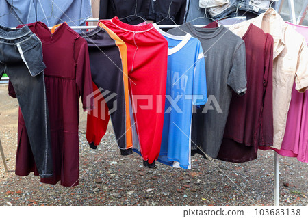 drying clothes in the sun drying clothes in the sun 103683138