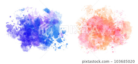 水彩飛濺（藍色、紫色、橙色和粉色的混合） 103685020