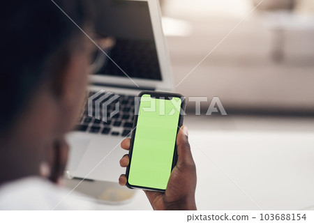 Green screen, phone and woman hands for business communication, mobile app and mockup search in office. Online space, reading and professional person on social media, networking or chat mock up Green screen, phone and woman hands for business communication, mobile app and mockup search in office. Online space, reading and professional person on social media, networking or chat mock up 103688154