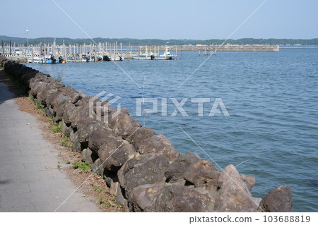 View of the fishing port seen from the promenade 103688819