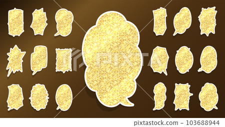 各種形狀的金色閃光泡泡 各種形狀的金色閃光泡泡 103688944