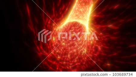 Abstract blurred red orange glowing energy tunnel background 103689734