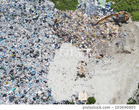 Aerial view waste dump,Waste  household  103690805