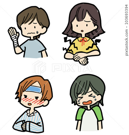受傷生病的男孩和女孩 受傷生病的男孩和女孩 103693394
