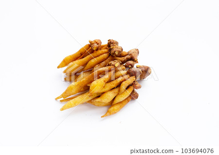 Finger root on a white background. Finger root on a white background. 103694076