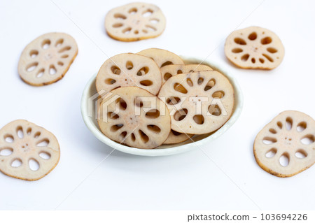 Lotus root on white background 103694226