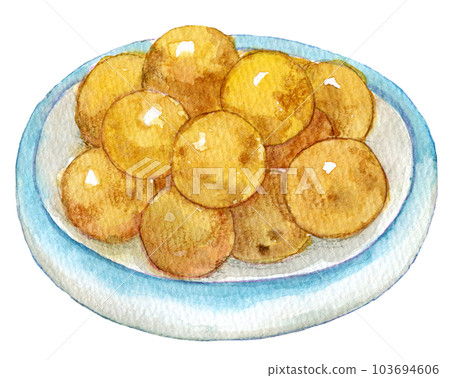 Watercolor illustration Local cuisine Kampura 103694606