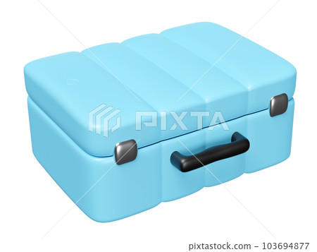 3d yellow close suitcase empty isolated. 103694877