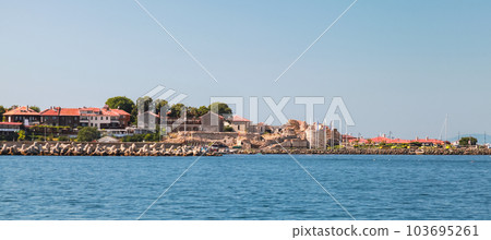 Nessebar old town, panoramic coastal landscape on a sunny day 103695261