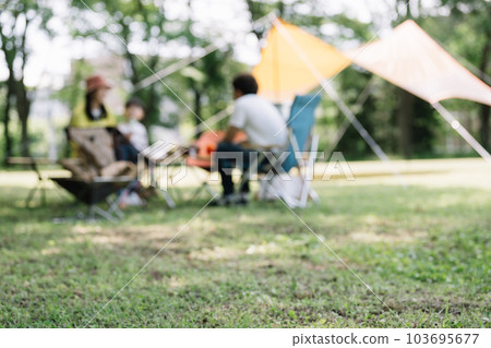 Family gathering at the camp, family image, background material 103695677