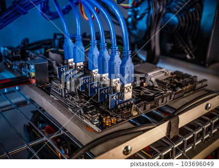 Cryptocurrency mining rig Cryptocurrency mining rig 103696049
