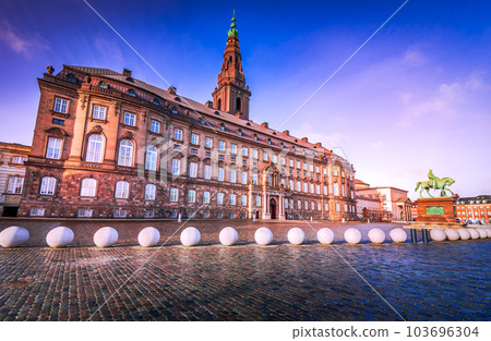 Copenhagen, Denmark. The Parliament, Christianborg city downtown. Copenhagen, Denmark. The Parliament, Christianborg city downtown. 103696304