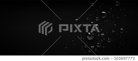 Rain water drop bubble vector black background Rain water drop bubble vector black background 103697773