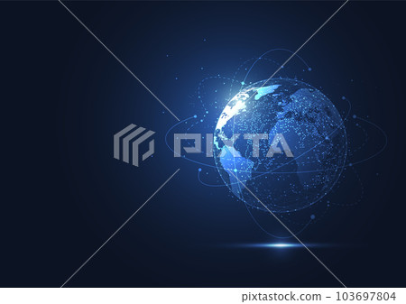 Global network connection. World map point and line composition concept of global business. Vector Illustration Global network connection. World map point and line composition concept of global business. Vector Illustration 103697804