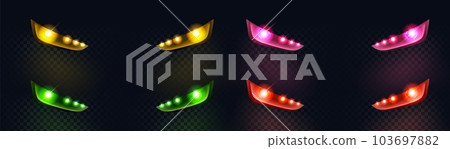 Realistic color led car light flare vector effect Realistic color led car light flare vector effect 103697882
