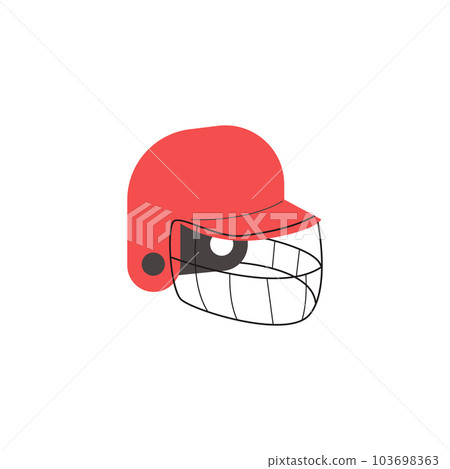 Baseball player helmet for protection and safety, flat vector illustration isolated on white background. 103698363