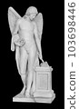 Ancient archangel statue. Angel genius sculpture. Masterpiece isolated photo with clipping path 103698446