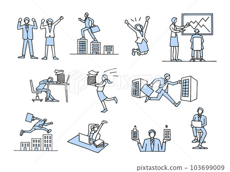 business scene icon set 103699009