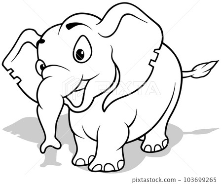 Drawing of a Cute Elephant Drawing of a Cute Elephant 103699265