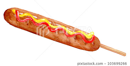 法蘭克福香腸水彩插圖 103699266