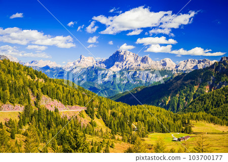 Dolomites, Italy. Beautiful sunny landscape, Monte Civetta, Sudtirol Dolomites, Italy. Beautiful sunny landscape, Monte Civetta, Sudtirol 103700177