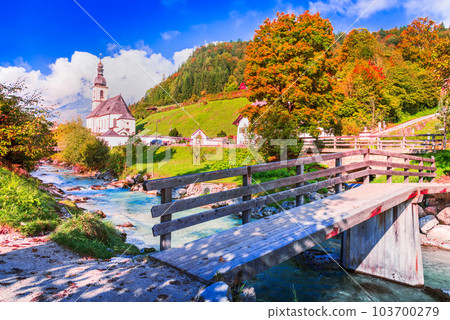Ramsau, Germany - Berchtesgaden, autumn landscape in Bavaria. Ramsau, Germany - Berchtesgaden, autumn landscape in Bavaria. 103700279