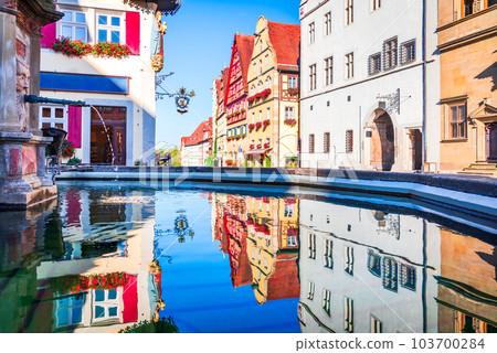 Rothenburg ob der Tauber, Germany. Franconia historical region in Bavaria, Romantic Road route. Rothenburg ob der Tauber, Germany. Franconia historical region in Bavaria, Romantic Road route. 103700284