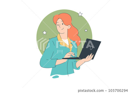 business woman. Hand drawn style vector design business woman. Hand drawn style vector design 103700294