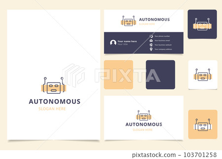 Autonomous logo design with editable slogan....-插圖素材 [103701258] - PIXTA圖庫
