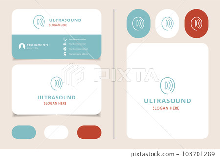 Ultrasound logo design with editable slogan. Branding book and business card template. Ultrasound logo design with editable slogan. Branding book and business card template. 103701289