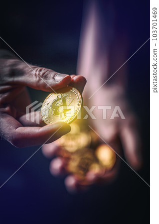 Virtual cryptocurrency concept. Virtual cryptocurrency concept. 103701469