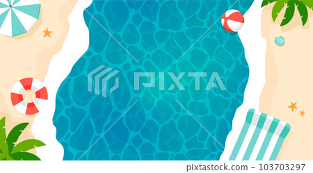 Summer, sea, sea bathing, tropical vector background illustration (design space, copy space) 103703297