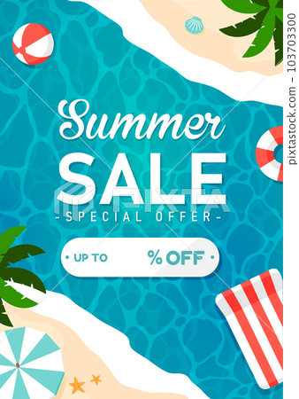 SUMMER SALE vector banner illustration (A4 flyer size) 103703300