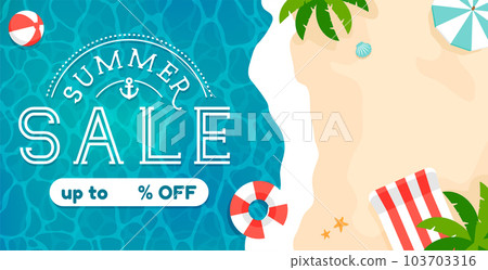 SUMMER SALE (summer sale / summer sale) vector banner illustration (horizontal size) 103703316