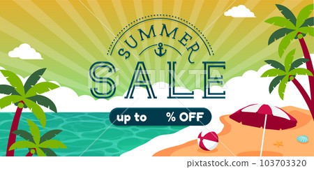 SUMMER SALE (summer sale / summer sale) vector banner illustration (horizontal size) 103703320