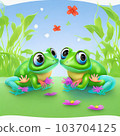 Frog illustration generated by AI 103704125