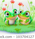 Frog illustration generated by AI 103704127