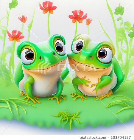 AI生成的青蛙插畫 103704127