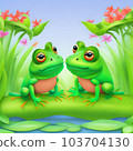 Frog illustration generated by AI 103704130