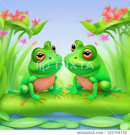 AI生成的青蛙插畫 103704130