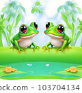 Frog illustration generated by AI 103704134