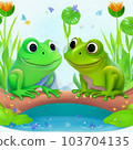 Frog illustration generated by AI 103704135