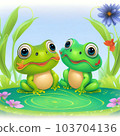 Frog illustration generated by AI 103704136