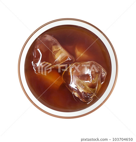 Illustration real of cafe au lait in a glass 103704650