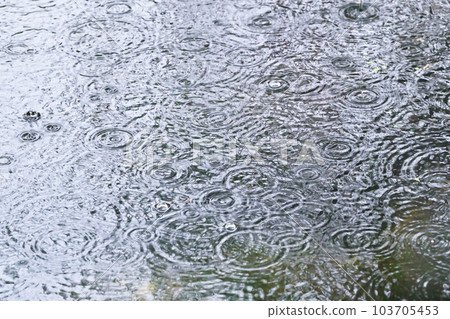 降雨 落在水面上的雨滴 雨季 雨圖像 圖像素材 背景素材 103705453