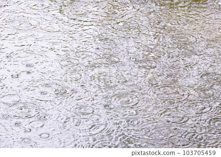 降雨 落在水面上的雨滴 雨季 雨圖像 圖像素材 背景素材 103705459