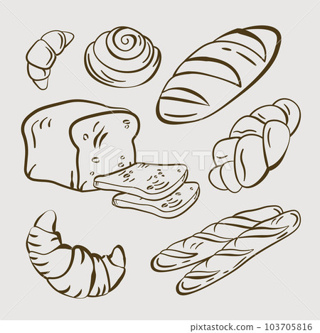bread bakery products hand drawn vector sketch bread bakery products hand drawn vector sketch 103705816