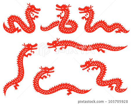 Illustration of a pop red dragon 103705928