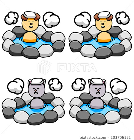 Illustration set of Maruwanmaru and Nyanmaru, a dog and a cat Illustration set of Maruwanmaru and Nyanmaru, a dog and a cat 103706151