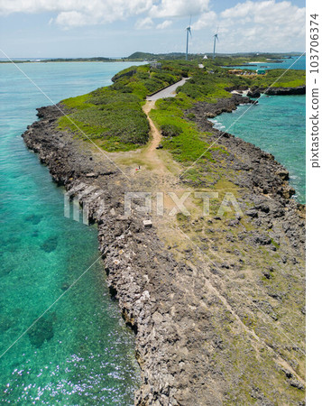 Drone aerial photography Miyakojima sea Drone aerial photography Miyakojima sea 103706374